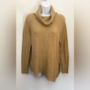 ABERCROMBIE & FITCH Lightweight Sweater Women’s M Cowl Neck Asymmetric Hem Beige